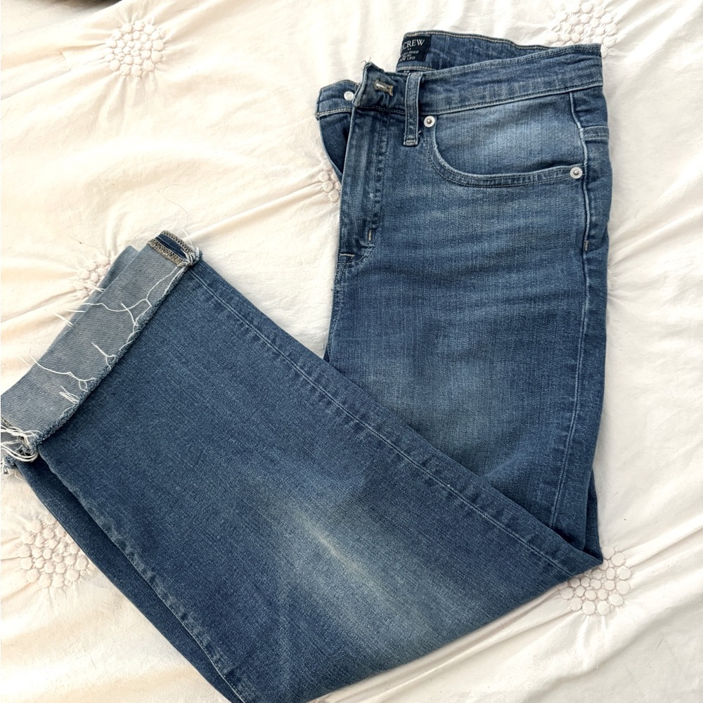 JCrew high rise slim wide leg jean